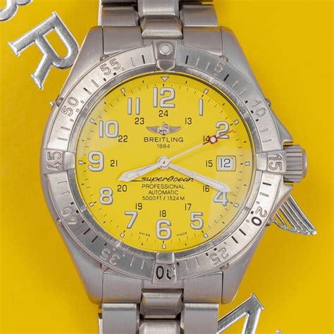 breitling superocean automatic a17345|breitling superocean yellow dial.